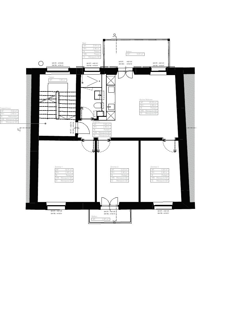 Grundriss 4‑Zimmer Wohnung · 2. Obergeschoss